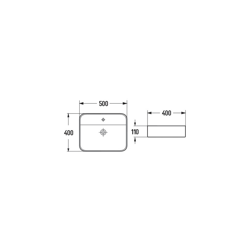 Mexen Sofia tafelbladwastafel 50 x 40 cm, wit - 22155000