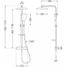 Mexen CQ22 Aufputz-Duschset mit Duschkopf und Thermostatbatterie, schwarz - 772502295-70