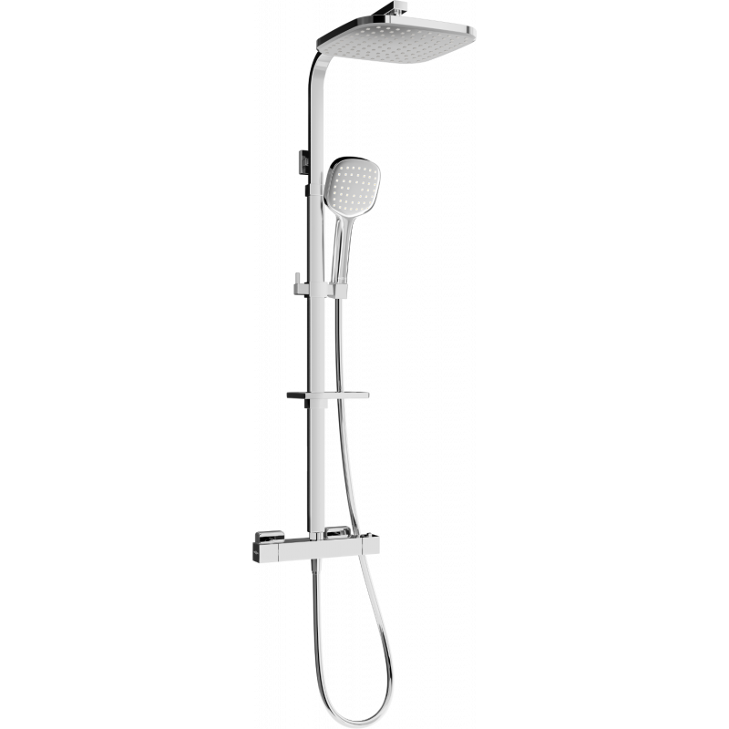Mexen CQ33 set doccia esterno con soffione e miscelatore termostatico, cromo - 772503395-00