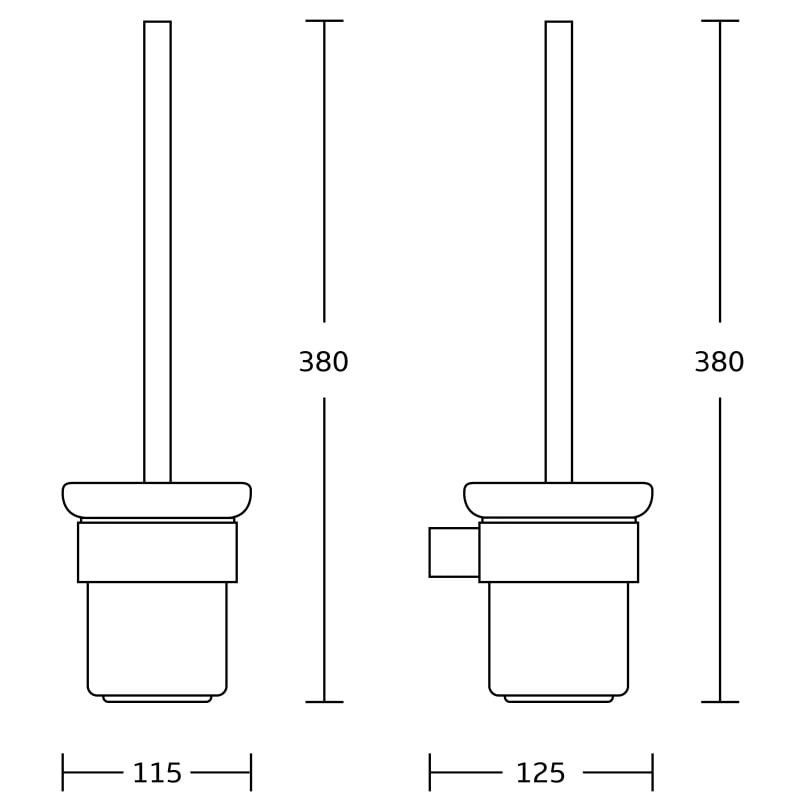 Mexen Adox toalettborste, svart - 7018250-70