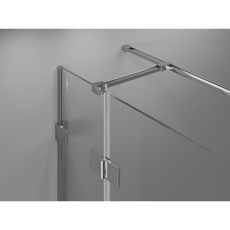 Mexen Lunar T cabine de douche pivotante droite 80 x 80 cm, transparent, chromé - 834T-080-080-01-00-P