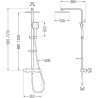 Mexen CQ33 surface-mounted shower set with rain shower and thermostatic faucet, chrome - 772503395-00