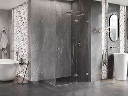 Mexen Lunar T ντουζιέρα ανοιγόμενη δεξιά 85 x 80 cm, διαφανής, χρώμιο