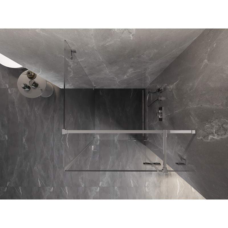 Mexen Lunar T parema liigendiga dušinurk 90 x 90 cm, läbipaistev, kroom - 834T-090-090-01-00-P