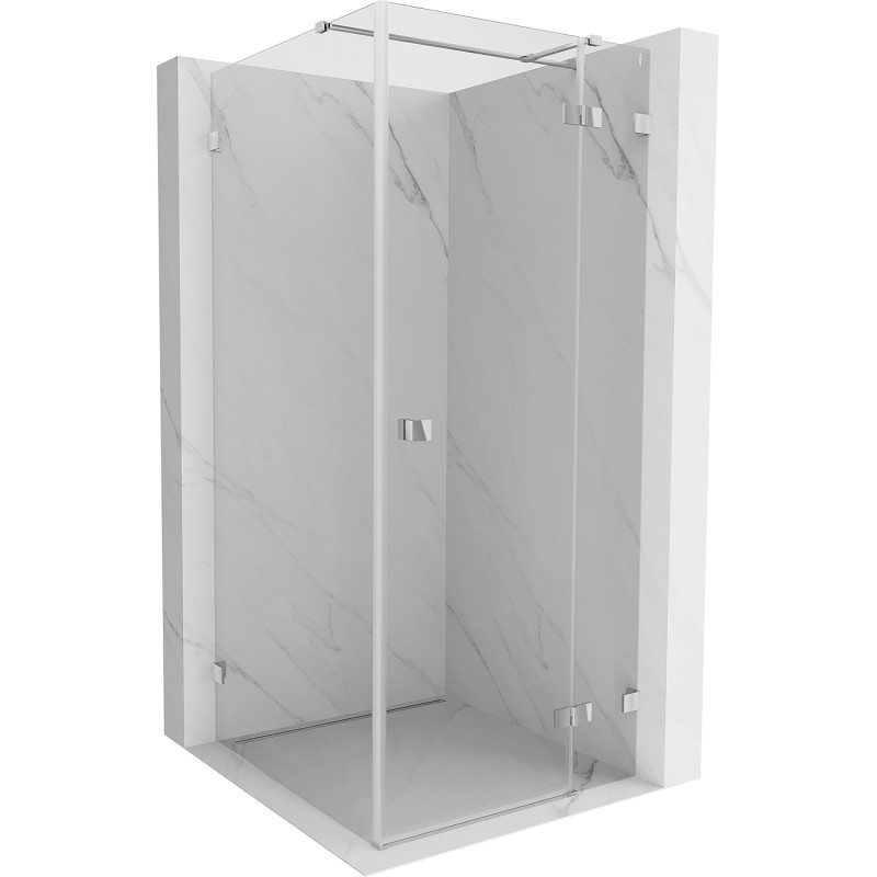 Mexen Lunar T parema liigendiga dušinurk 90 x 90 cm, läbipaistev, kroom - 834T-090-090-01-00-P
