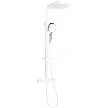 Mexen CQ33 surface-mounted shower set with rain shower and thermostatic mixer, white/chrome - 772503395-21