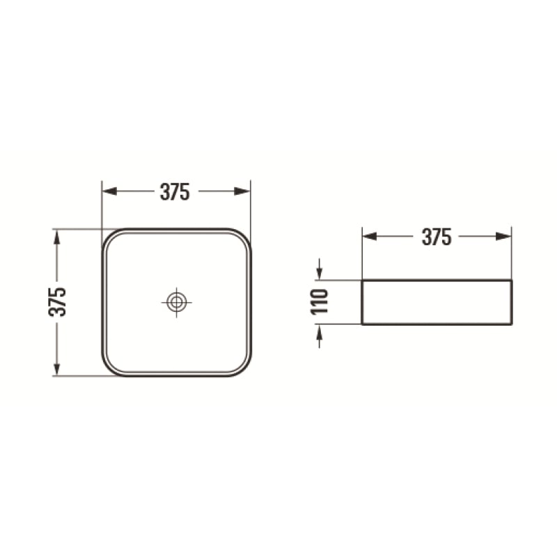 Mexen Vena above-counter washbasin 37 x 37 cm, light gray matte - 22193761