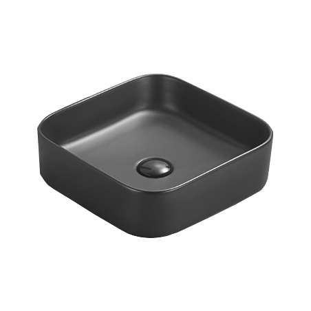 Mexen Vena lavabo sobre encimera 37 x 37 cm, negro mate - 22193785