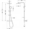 Mexen CQ33 exposed shower set with rain showerhead and thermostatic faucet, black - 772503395-70