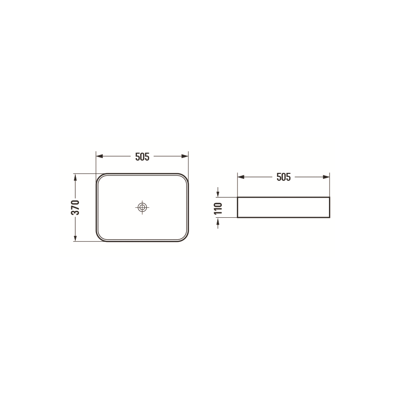 Mexen Vena countertop washbasin 50 x 37 cm, black matte - 22195085