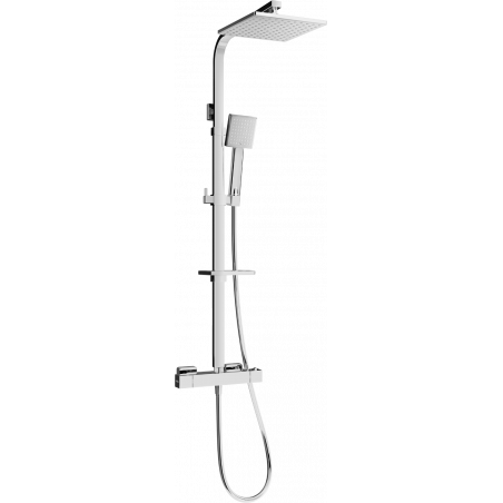 Mexen CQ45 exposed shower set with rain showerhead and thermostatic faucet, chrome - 772504595-00