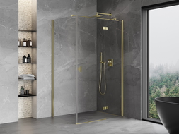 Mexen Mist H T Duschkabine, rechte Tür 90 x 120 cm, transparent, gold - 8A5T-090-120-50-00-P