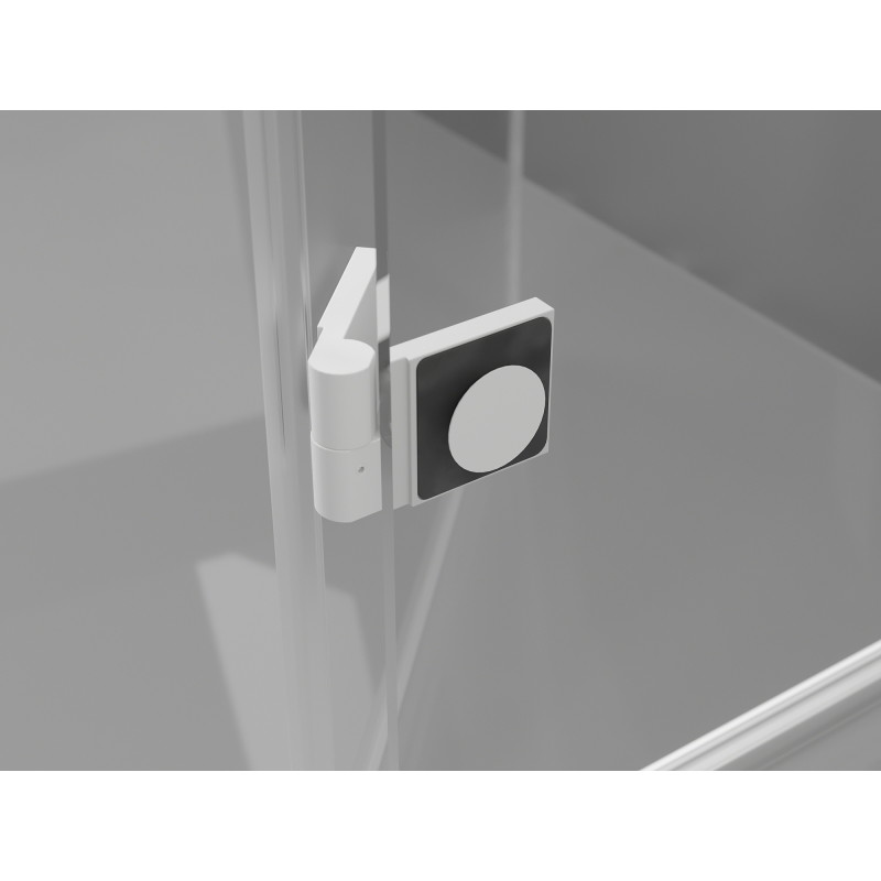 Mexen Lunar T cabine de douche pivotante gauche 100 x 90 cm, transparent, blanc - 834T-100-090-20-00-L