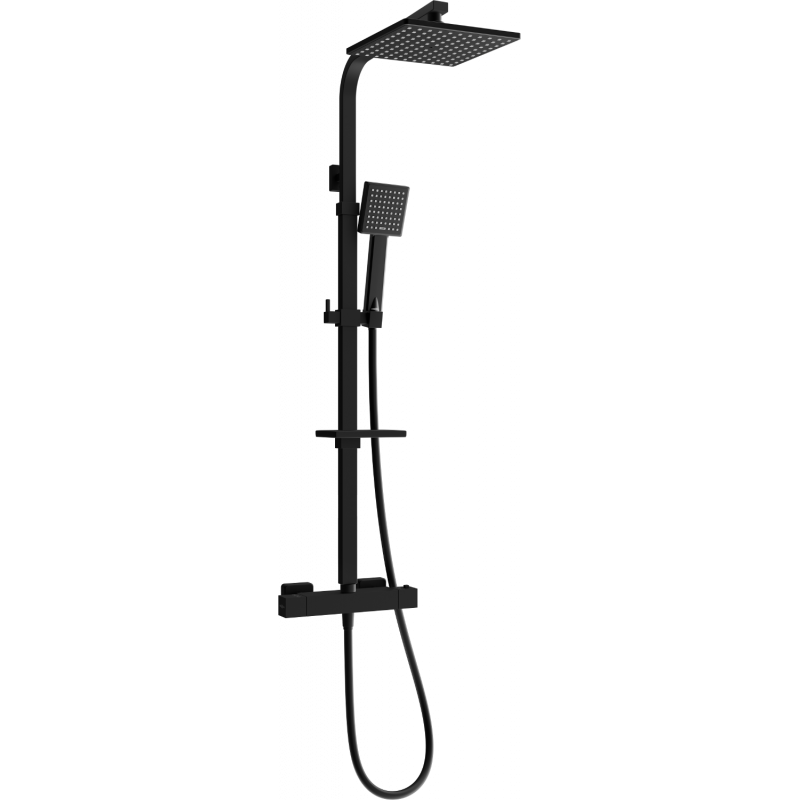 Mexen CQ45 set doccia esterno con soffione e rubinetto termostatico, nero - 772504595-70
