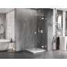 Mexen Lunar T avatav dušinurk parempoolne 80 x 80 cm, läbipaistev, valge - 834T-080-080-20-00-P