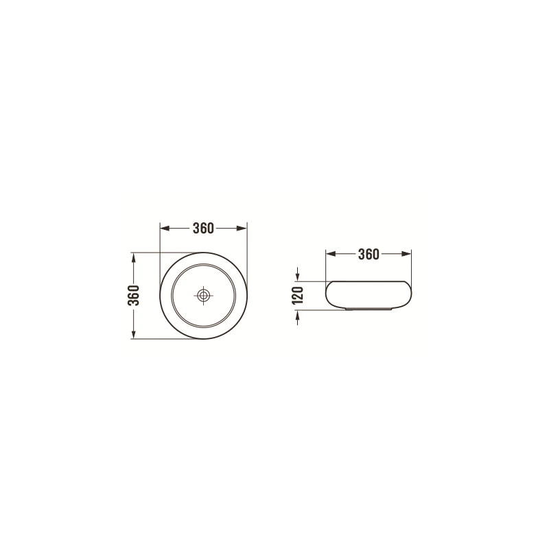 Mexen Lola lavabo sur comptoir 36 x 36 cm, blanc - 22213600