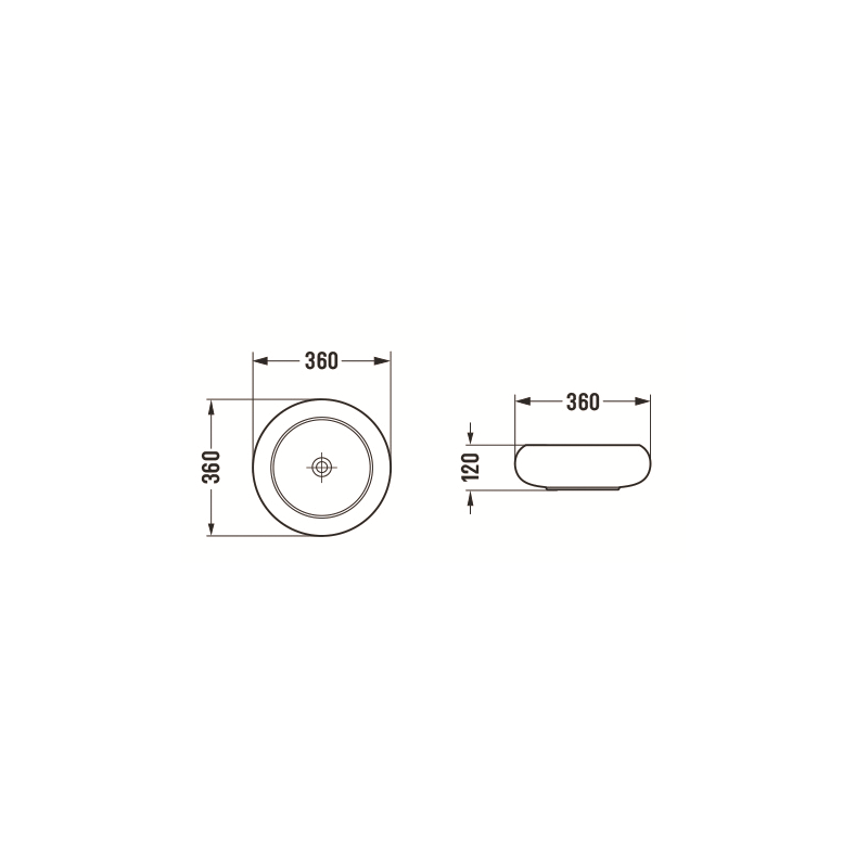 Mexen Lola countertop washbasin 36 x 36 cm, black matte - 22213685