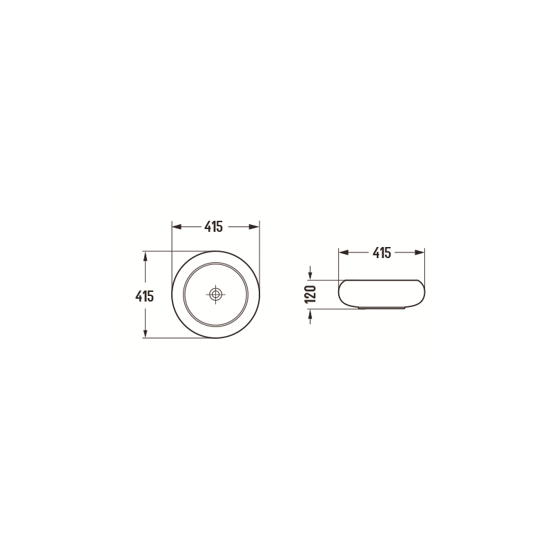 Mexen Lola countertop sink 41 x 41 cm, white - 22214100