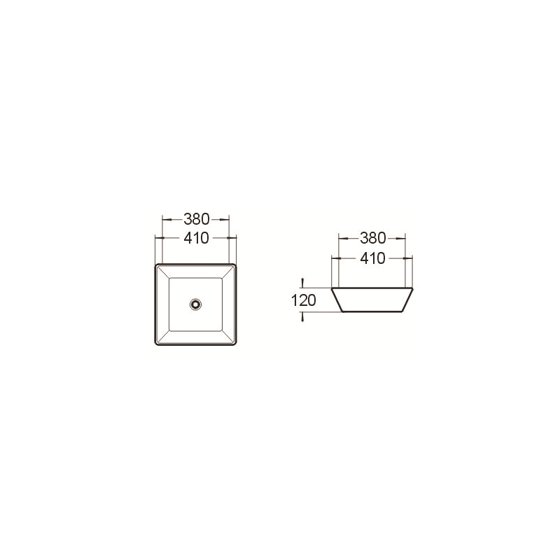 Mexen Pola lavabo da appoggio 41 x 41 cm, bianco - 22224100
