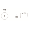 Mexen Lana bovenbouw wastafel 41 x 41 cm, wit - 22234100