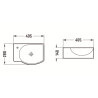 Mexen Mista aanrecht wastafel rechts 40 x 28 cm, wit - 22174000R