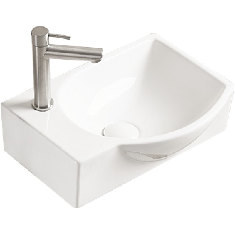 Mexen Mista inbouwwastafel rechts 40 x 28 cm, wit - 22174000R