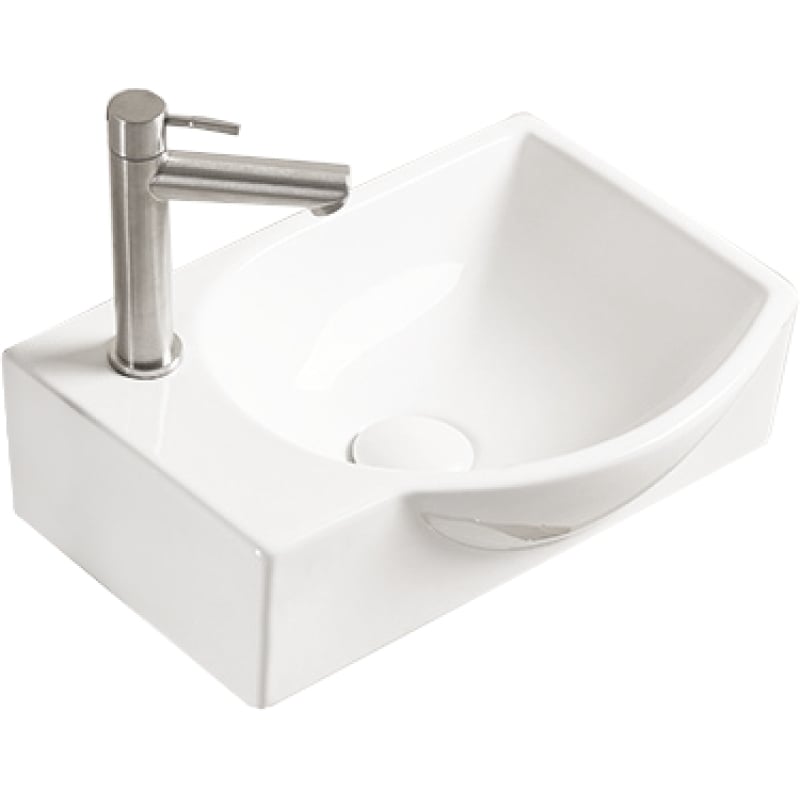 Mexen Mista right countertop washbasin 40 x 28 cm, white - 22174000R