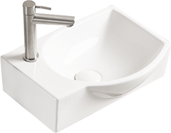 Mexen Mista Aufsatzwaschbecken rechts 40 x 28 cm, weiß - 22174000R