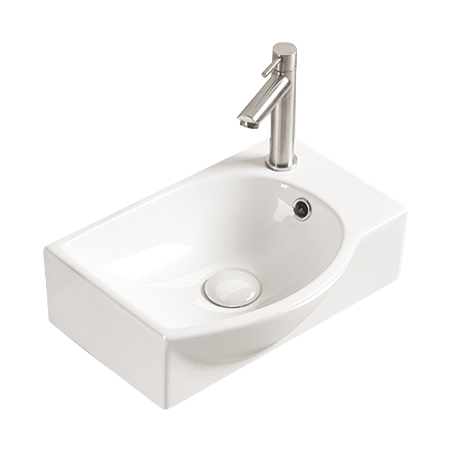 Mexen Mista tasoon asennettava vasemman puoleinen pesuallas 40 x 28 cm, valkoinen - 22174000L