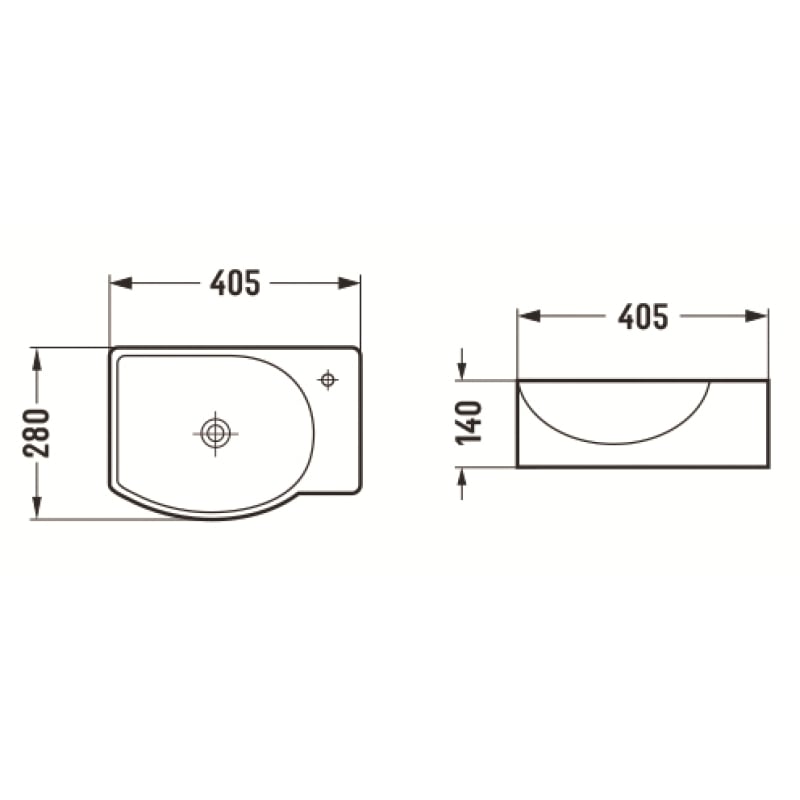 Mexen Mista countertop washbasin left 40 x 28 cm, black matte - 22174085L