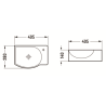 Mexen Mista Aufsatz-Waschtisch links 40 x 28 cm, schwarz matt - 22174085L