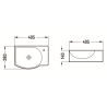 Mexen Mista linkse opbouw wastafel 40 x 28 cm, mat zwart - 22174085L
