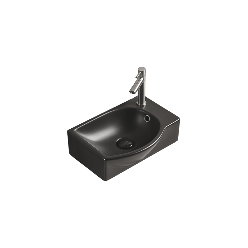 Mexen Mista Aufsatz-Waschtisch links 40 x 28 cm, schwarz matt - 22174085L