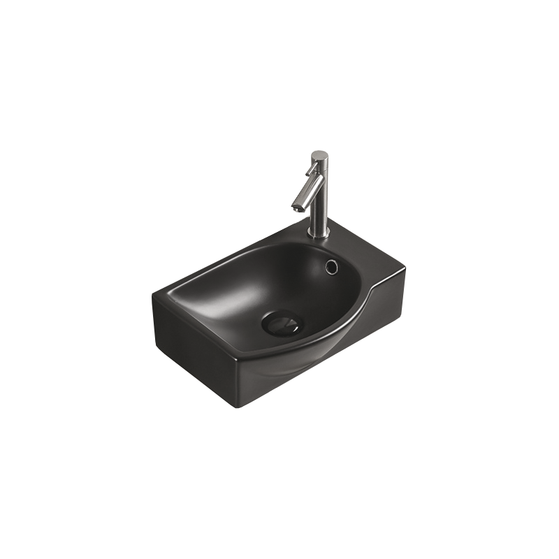Mexen Mista countertop basin left 40 x 28 cm, black matte - 22174085L