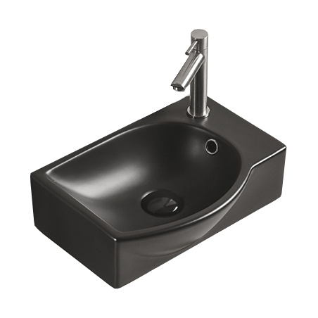 Mexen Mista lavabo sobre encimera izquierdo 40 x 28 cm, negro mate - 22174085L