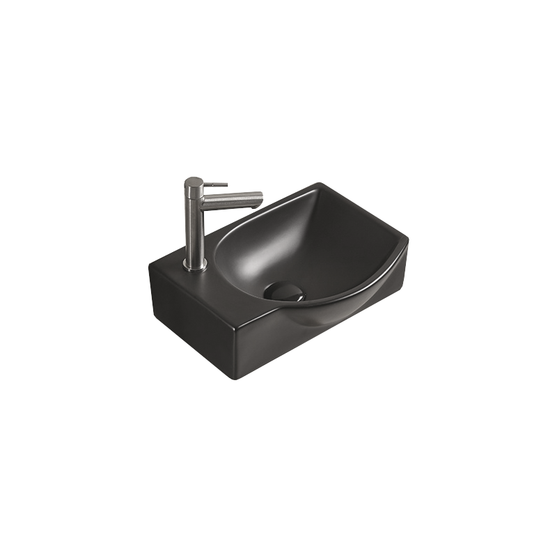 Mexen Mista lavabo da appoggio destro 40 x 28 cm, nero opaco - 22174085R