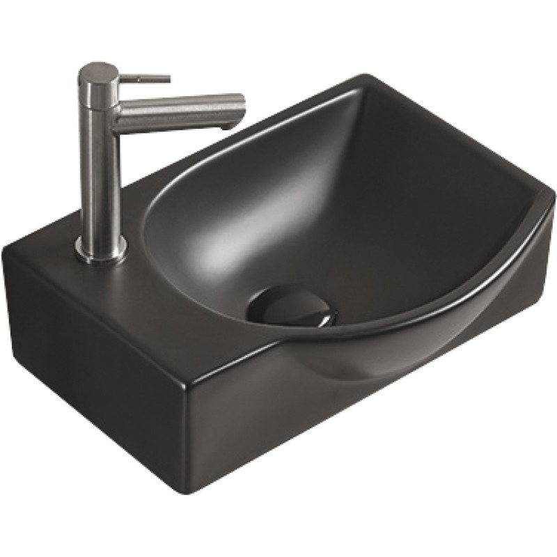 Mexen Mista lavabo sur plan droit 40 x 28 cm, noir mat - 22174085R