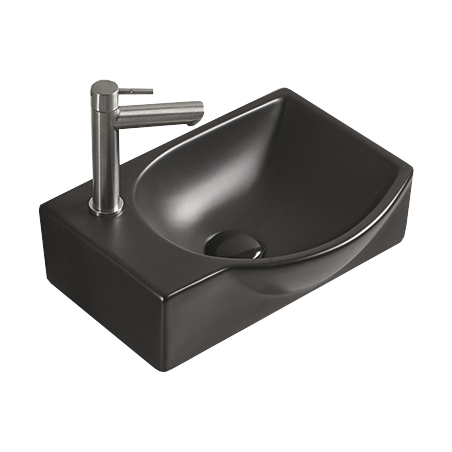 Mexen Mista Aufsatzwaschbecken rechts 40 x 28 cm, schwarz matt - 22174085R