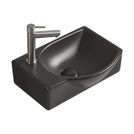 Mexen Mista lavatório de bancada direito 40 x 28 cm, preto mate - 22174085R