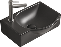 Mexen Mista lavabo à poser droit 40 x 28 cm, noir mat - 22174085R