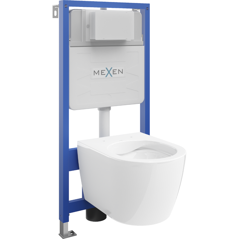 Mexen Carmen conjunto empotrado WC estructura Fenix Slim con taza WC, blanco brillante - 6103388XX00