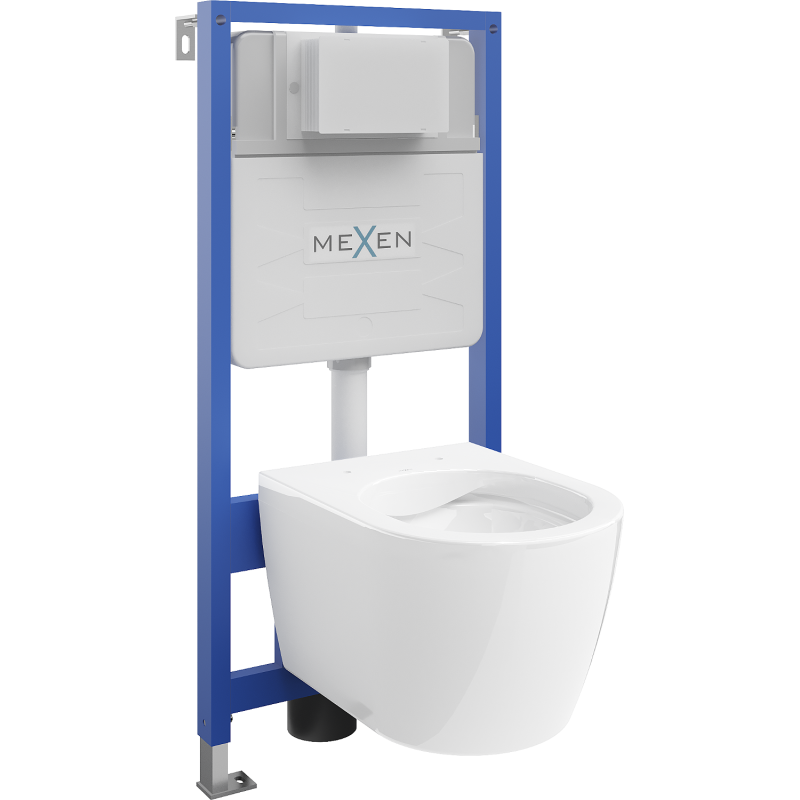 Mexen Fenix Slim Concealed WC Set with Carmen Toilet Bowl, White Gloss - 6103388XX00