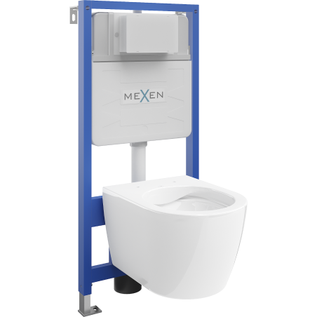 Mexen ensemble encastré WC châssis Fenix Slim avec cuvette WC Carmen, blanc brillant - 6103388XX00