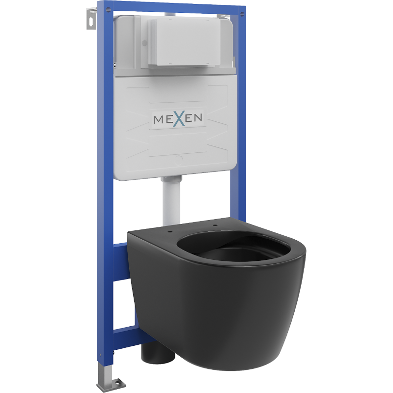 Mexen Carmen ensemble encastré WC cadre Fenix Slim avec cuvette WC, noir mat - 6103388XX85