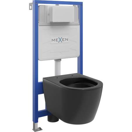 Mexen ensemble encastré WC châssis Fenix Slim avec cuvette WC Carmen, noir mat - 6103388XX85
