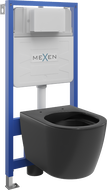 Mexen Carmen conjunto de autoclismo embutido WC estrutura Fenix Slim com sanitário WC, preto mate - 6103388XX85