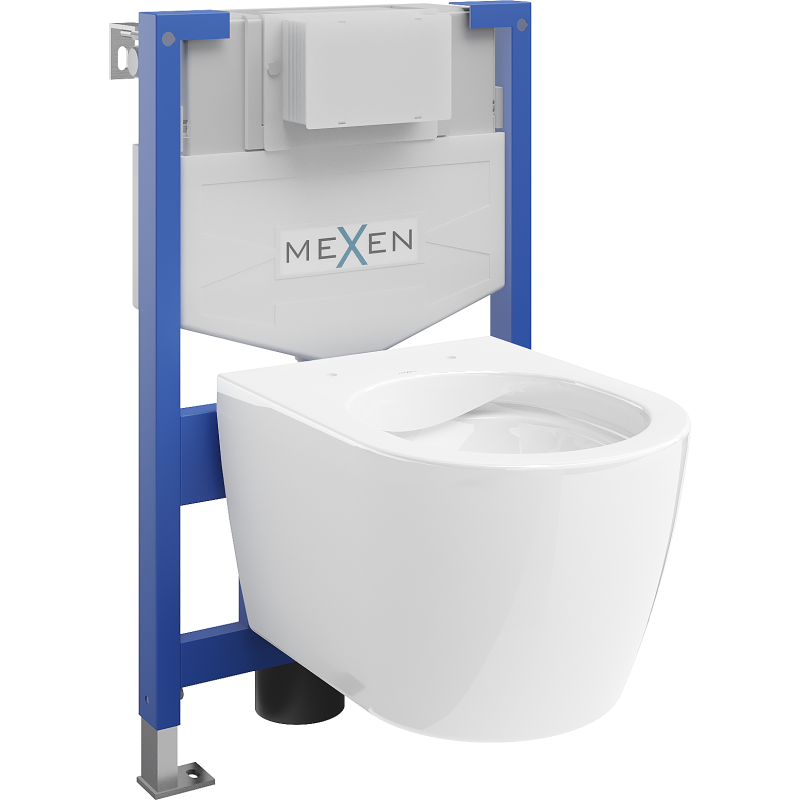 Mexen Carmen ensemble encastré WC cadre Fenix XS-F avec cuvette WC, blanc brillant - 6803388XX00