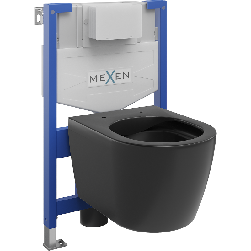 Mexen Carmen onderbouw WC-set Fenix XS-F met WC-pot, zwart mat - 6803388XX85