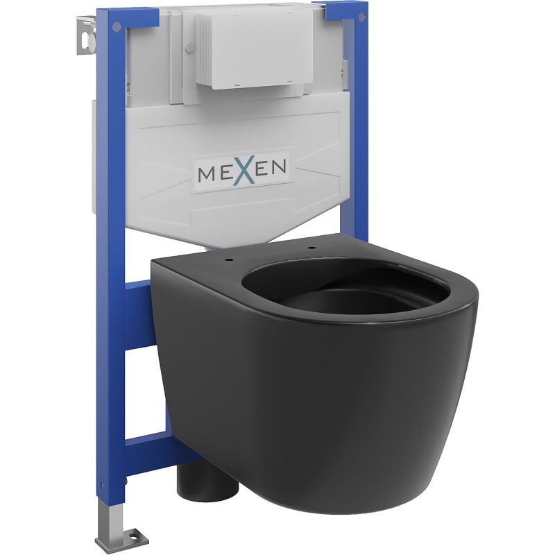 Mexen Carmen podžbukni WC set Fenix XS-F s WC školjkom, crni mat - 6803388XX85