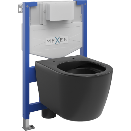 Mexen Carmen ensemble encastré WC châssis Fenix XS-F avec cuvette WC, noir mat - 6803388XX85